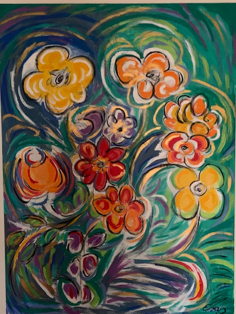 tableau peinture fleurs