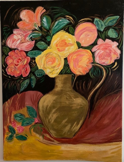 tableau vase fleurs